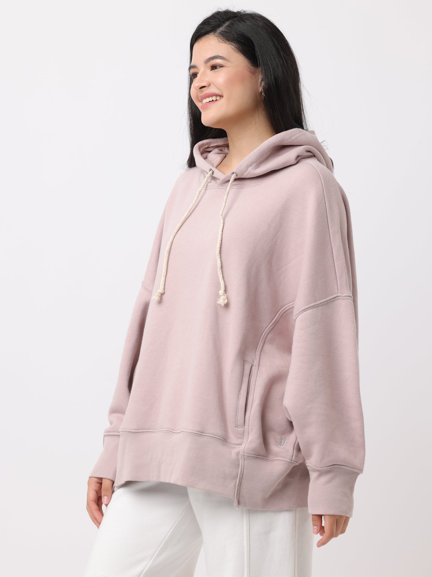 Women Light Purple Oversized Hoodie