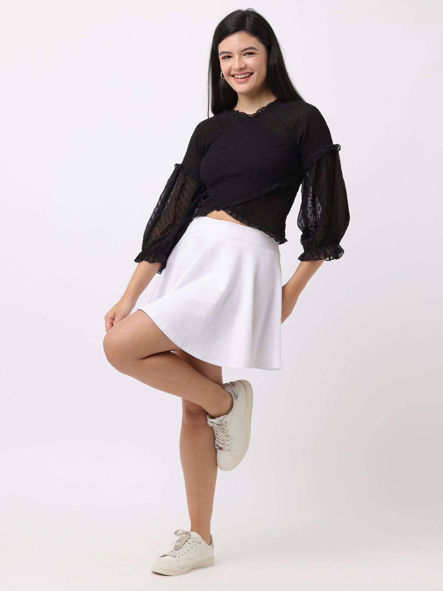 Women Black Regular Fit Tops
