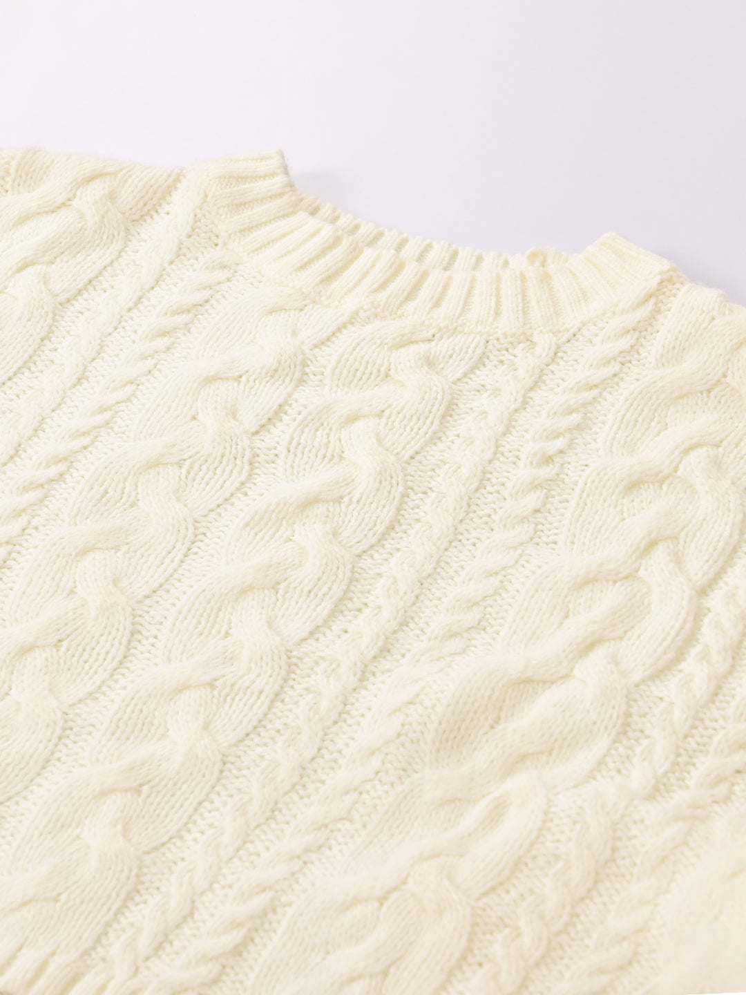Women White Cropped Oversized Turtleneck