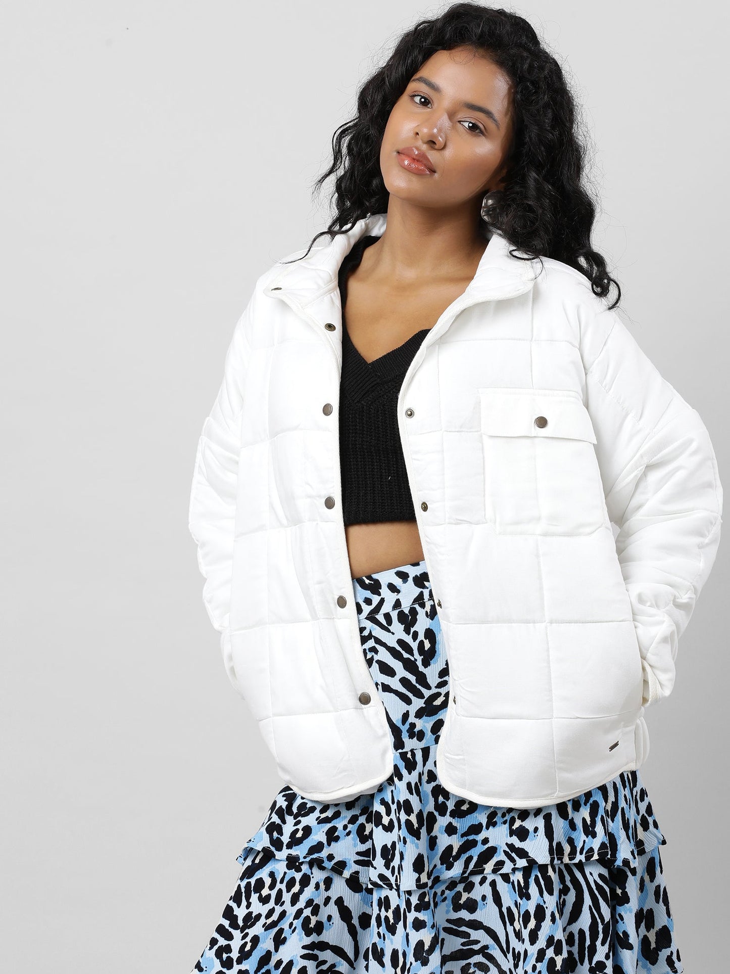 Women White Oversize Jacket