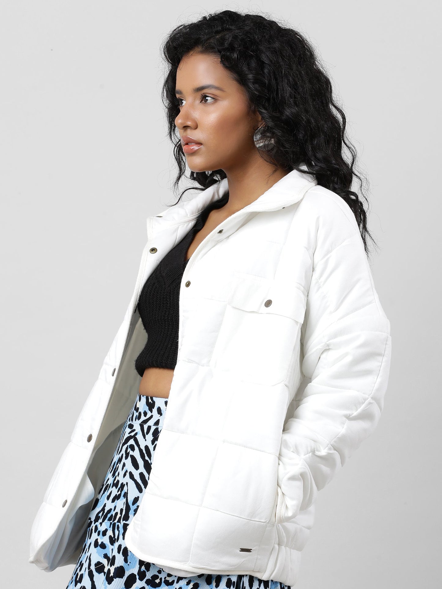 Women White Oversize Jacket
