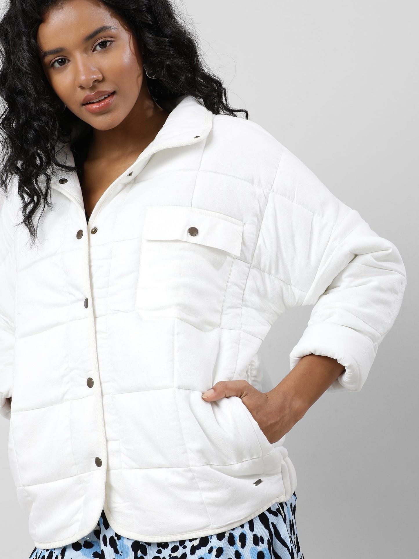 Women White Oversize Jacket