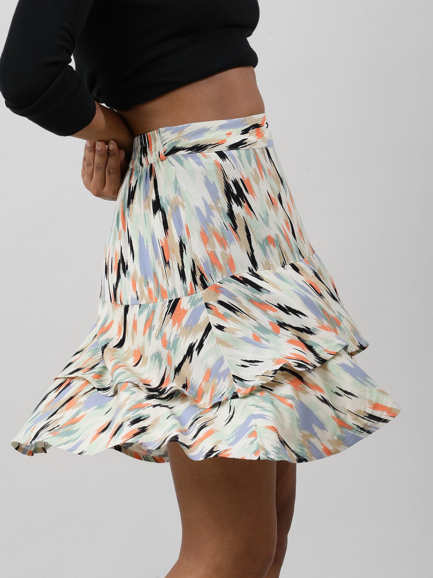 Pastel Abstract Printed Skirt