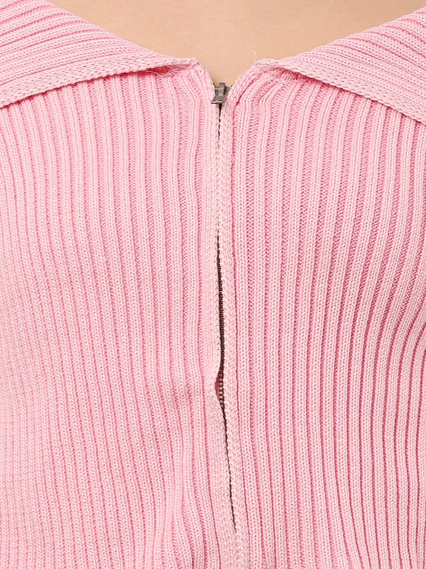 Women Cotton Off-Shoulder Smoke Pink Crop Top