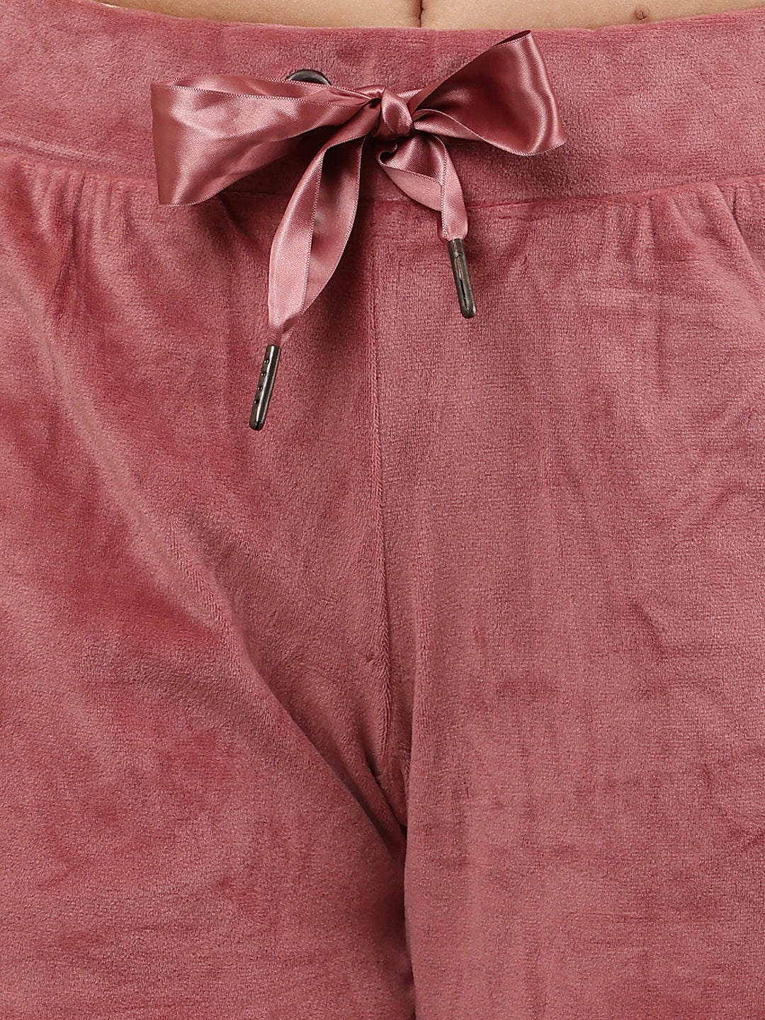 Women Light Wine Winter Soft Polyester Pyjama with Waistband