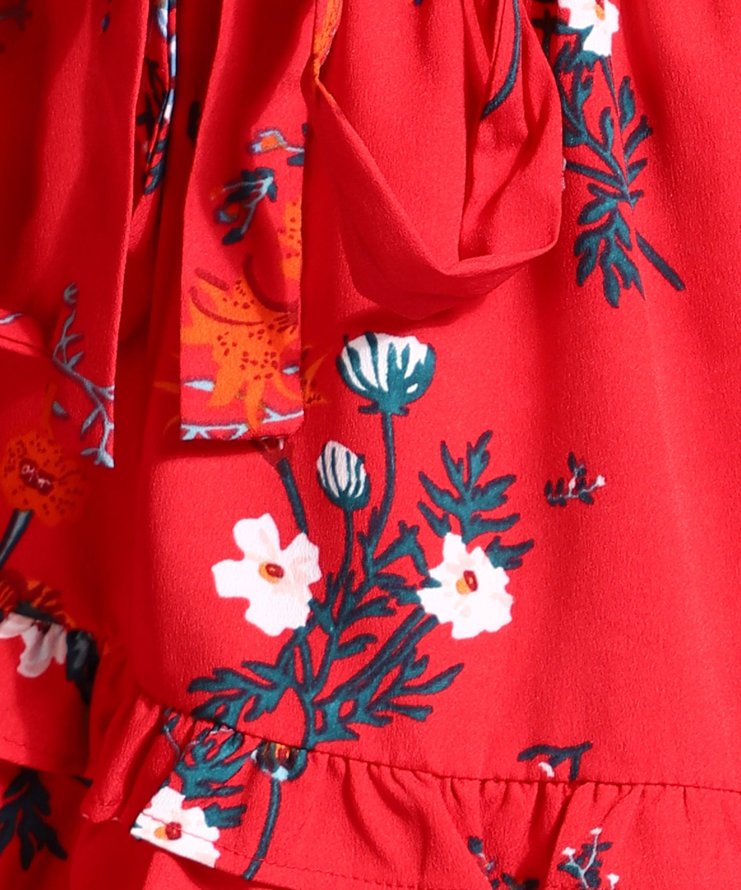 Floral Print Tiered Ruffles Mini Skirt