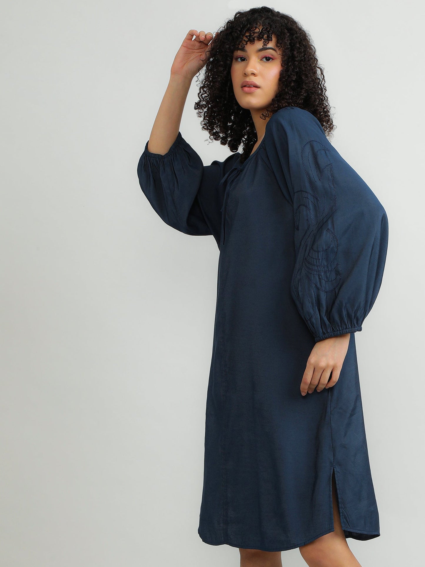 Women Modal Navy Dress