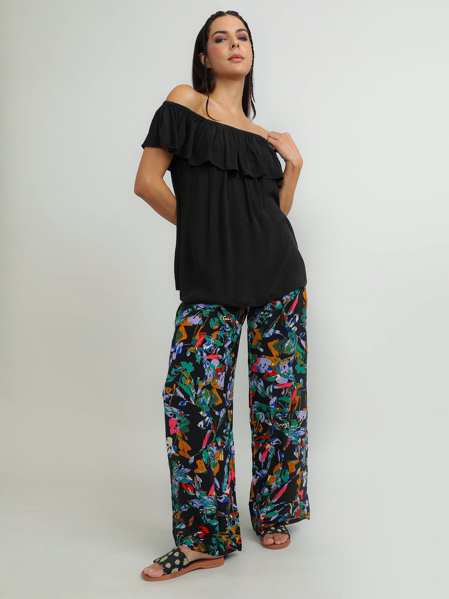 Women Viscose Black Simple Top