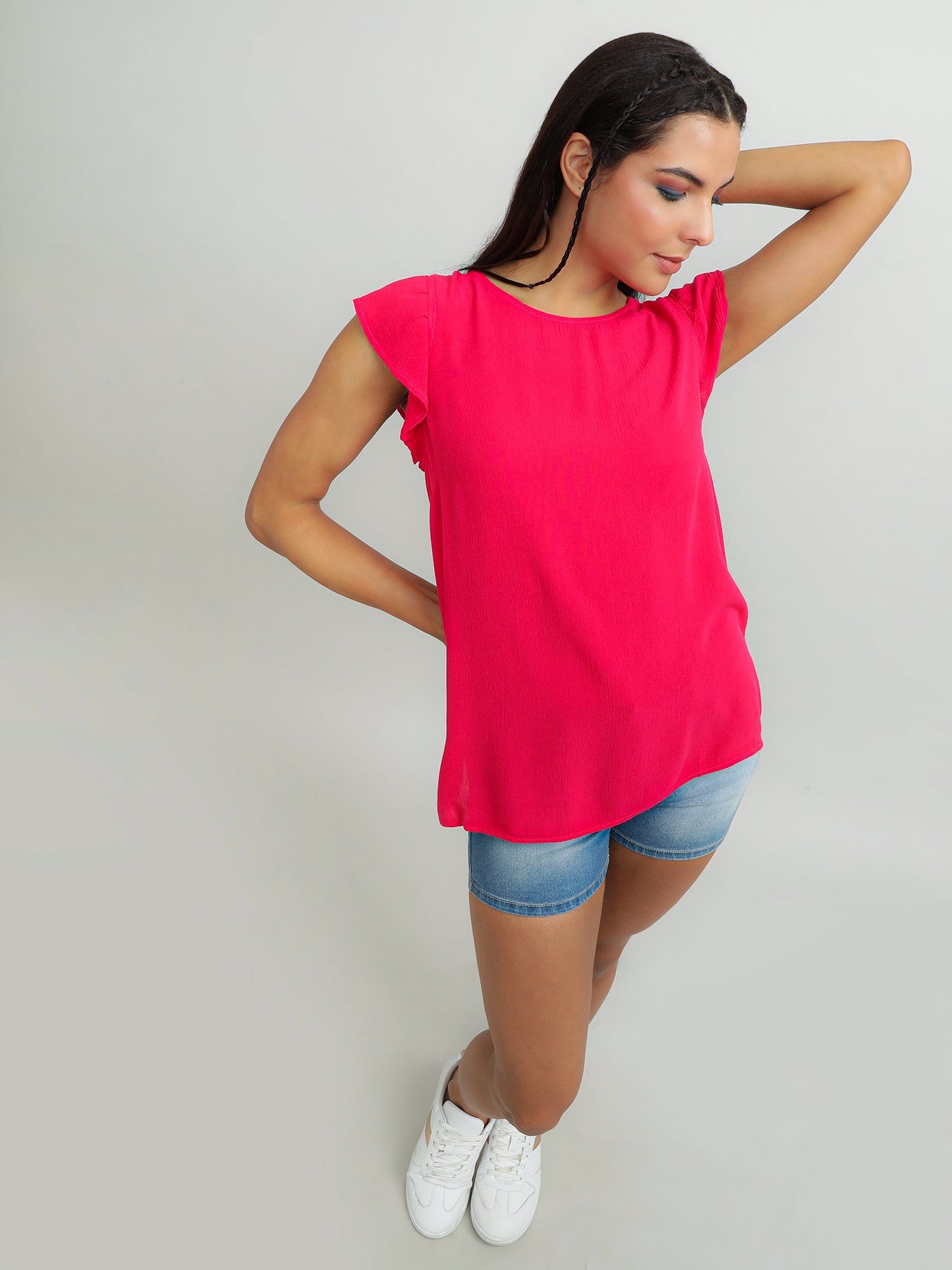 Women Viscose Pink Delicate Top