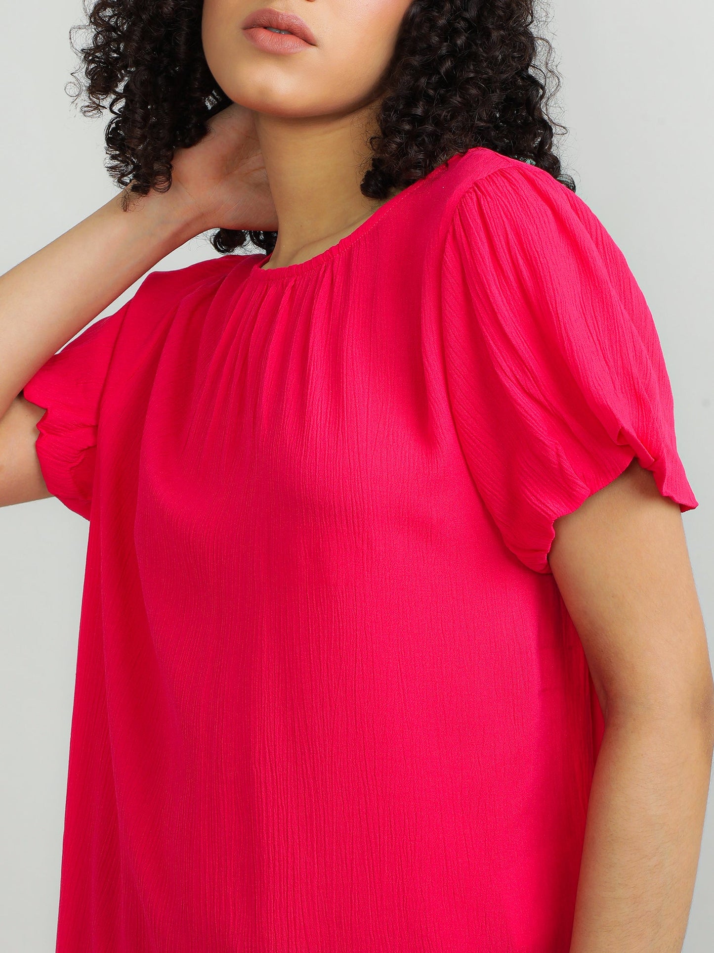 Women Viscose Pink Elegant Top