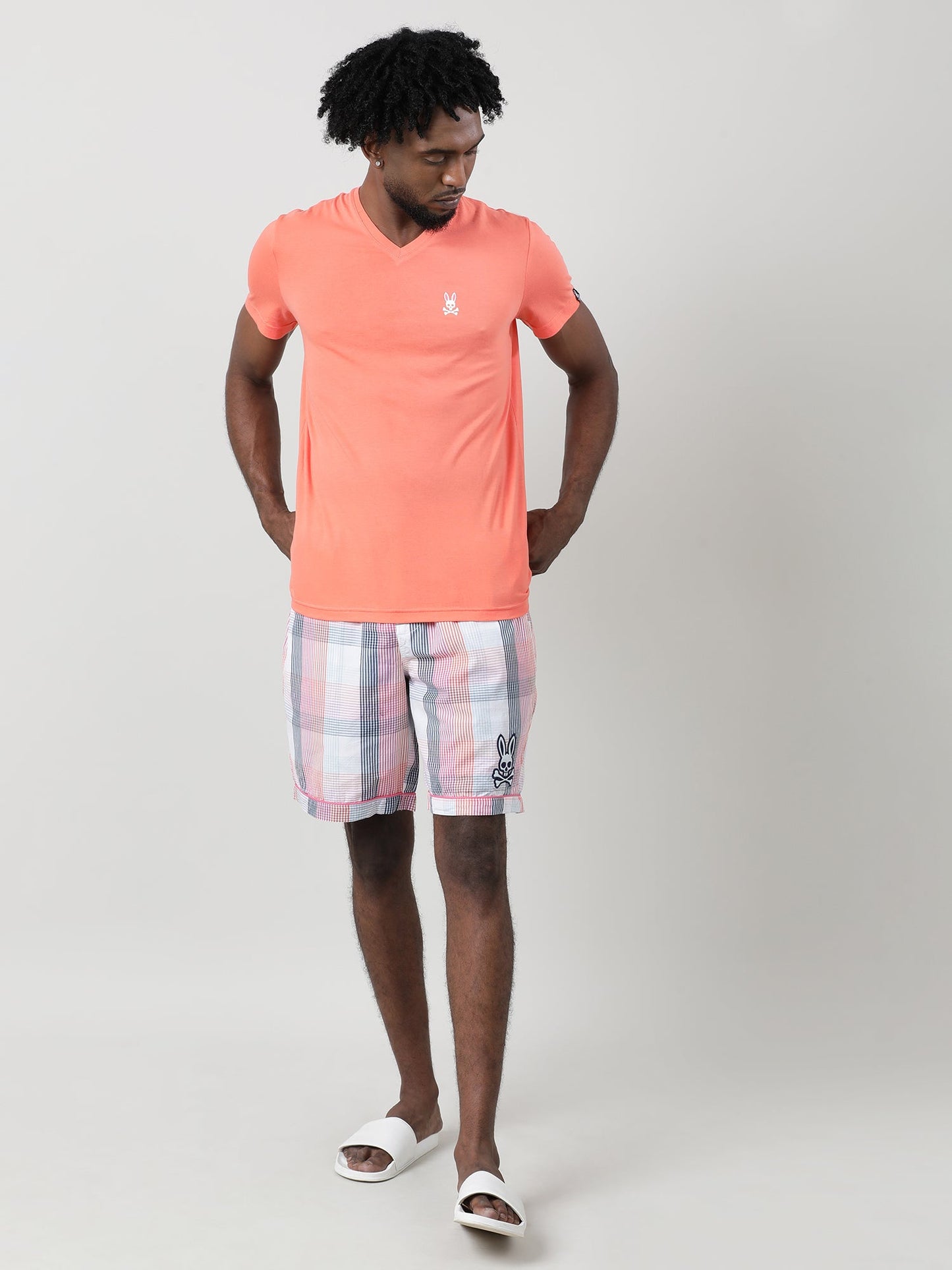 Orange Regular Fit Super Soft V neck T shirt