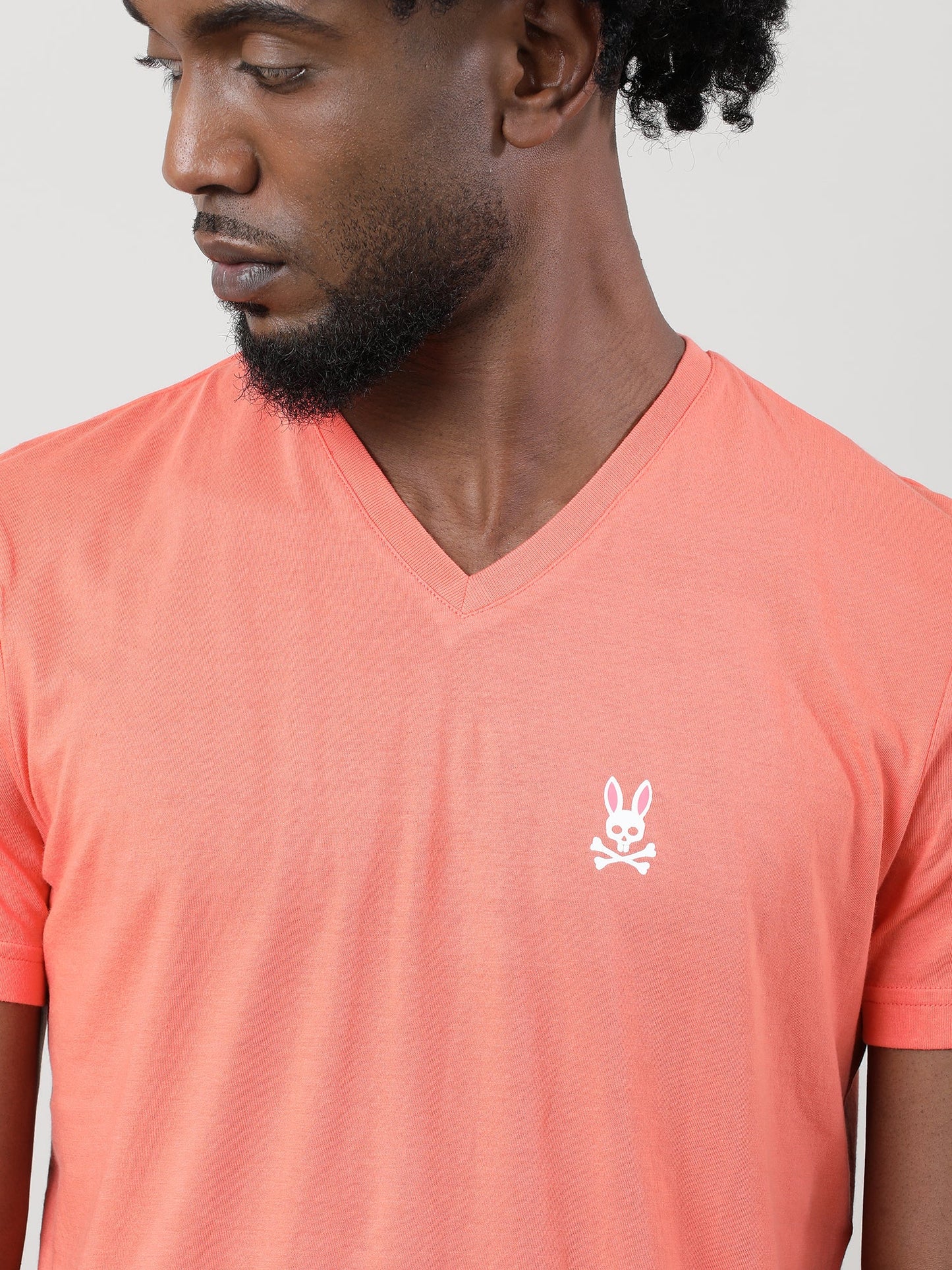Orange Regular Fit Super Soft V neck T shirt