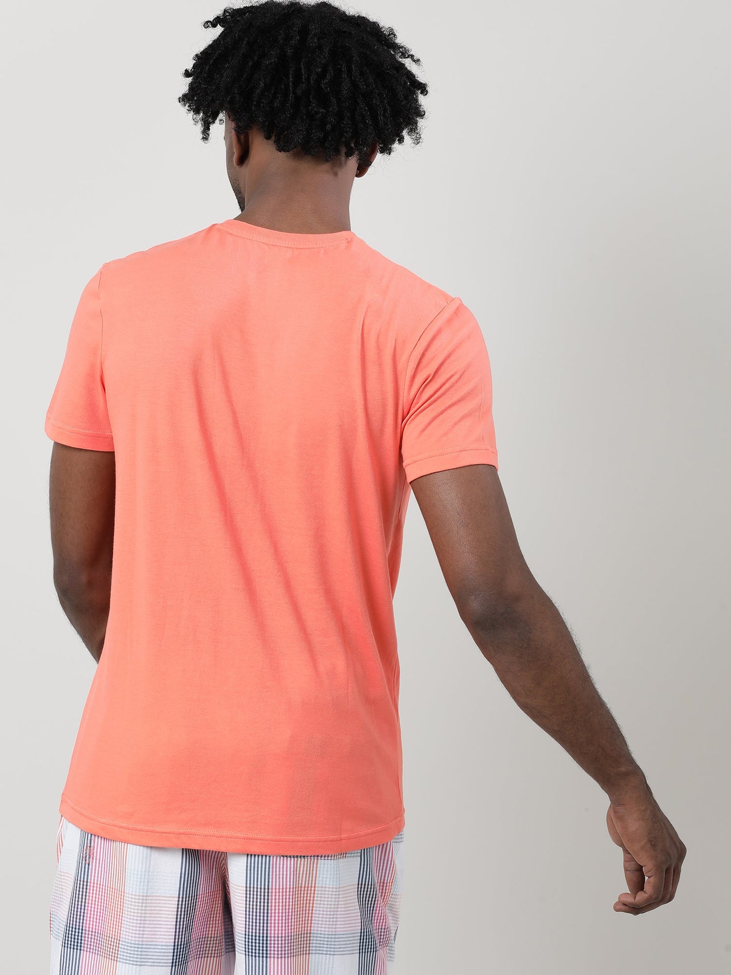Orange Regular Fit Super Soft V neck T shirt