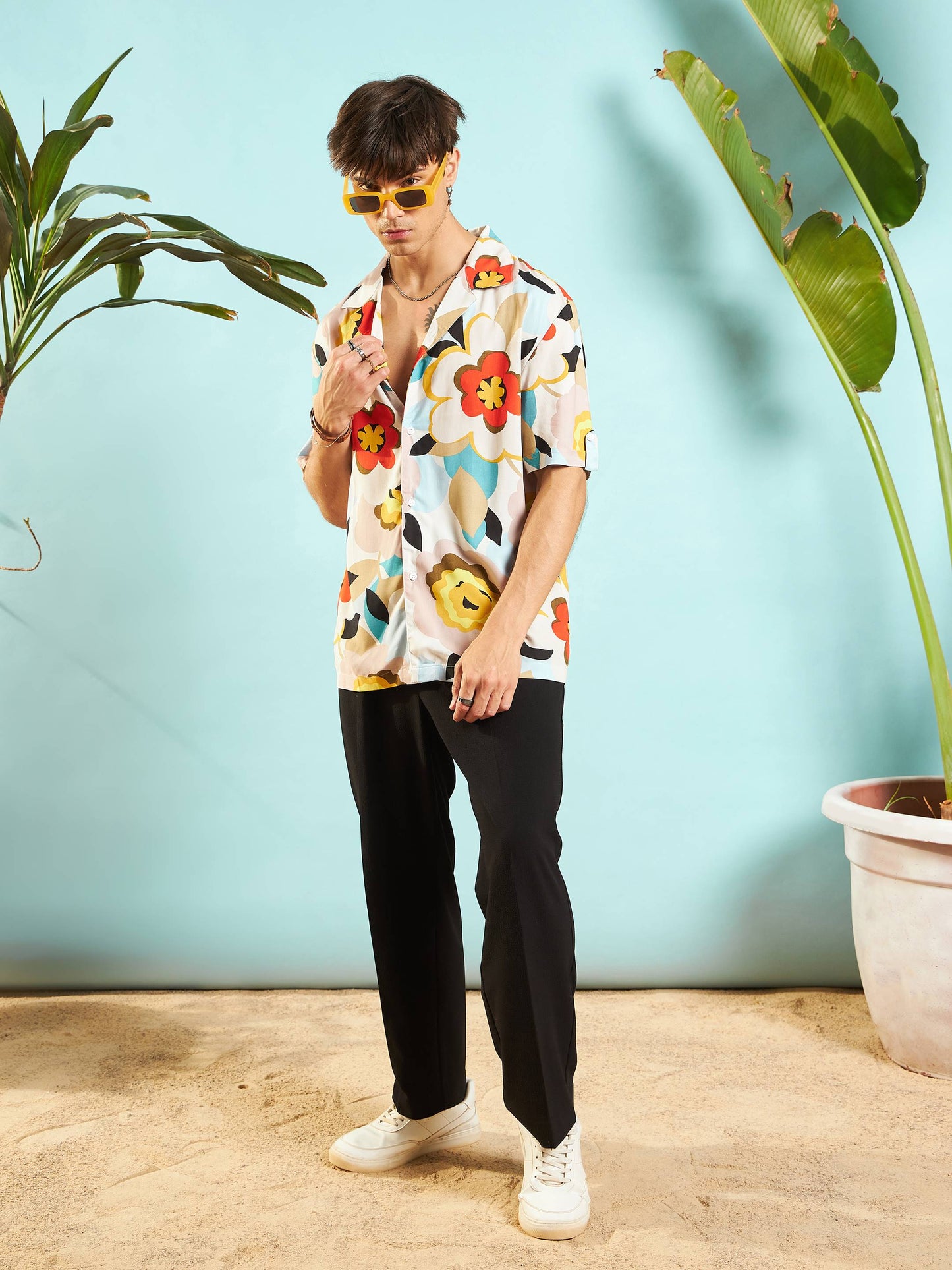 Men Floral Relax Fit Shirt