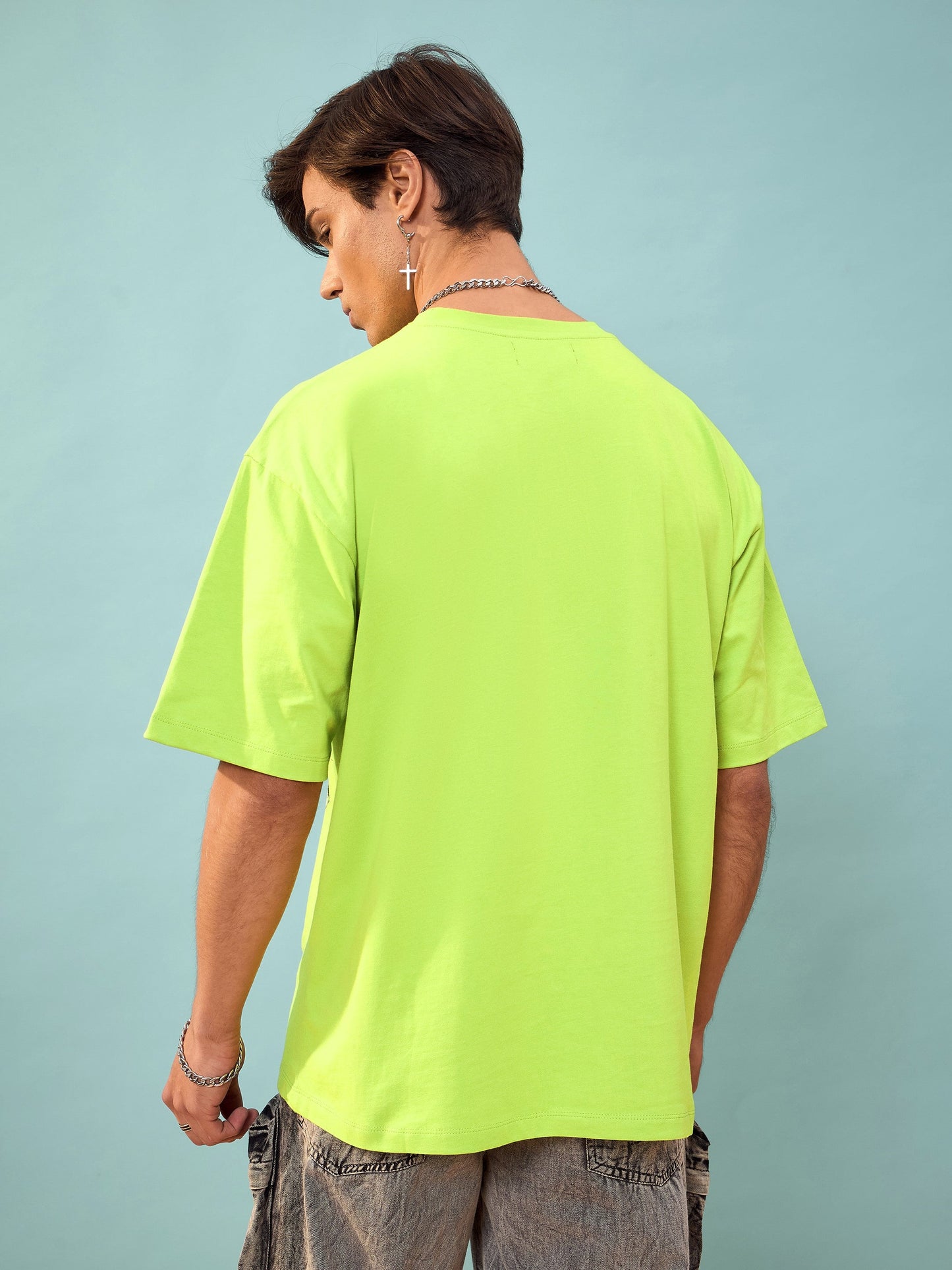 Unisex Green Silence Oversize T-Shirt