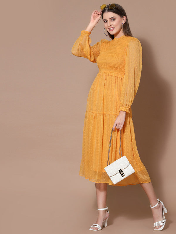 Odour Free High Neck A Line Women Dress