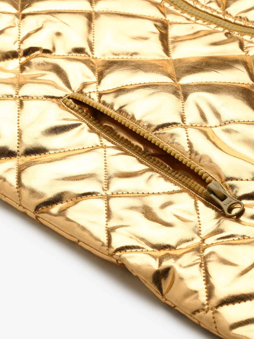 Women Gold Metalica Puffer Jacket