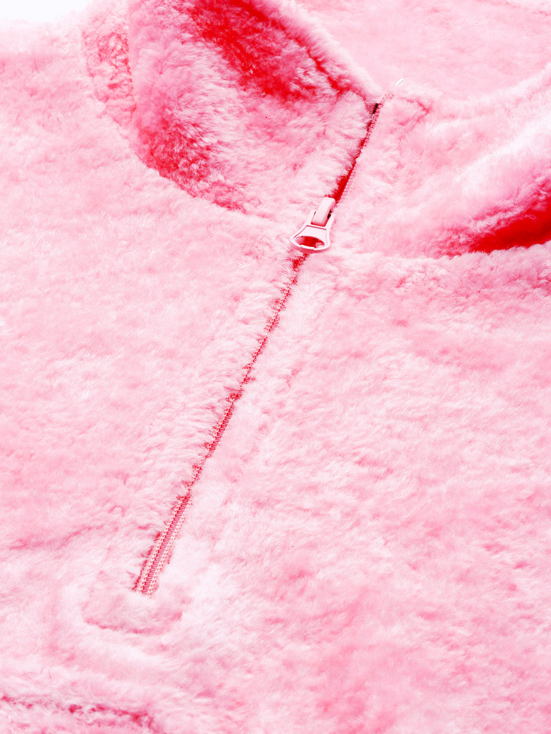 Women Pink Kangaroo Fur Sweatshirt