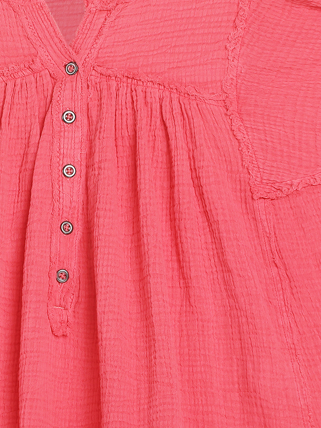 Women Pink Double Cloth Top