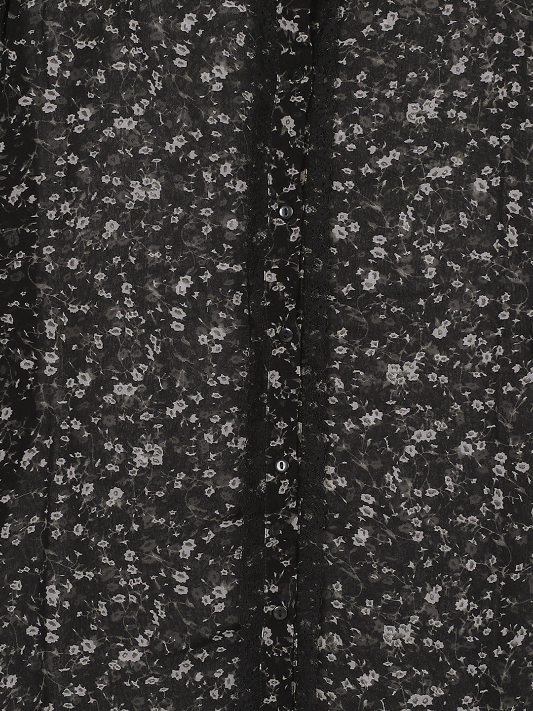 Women Black Printed Sheer Top