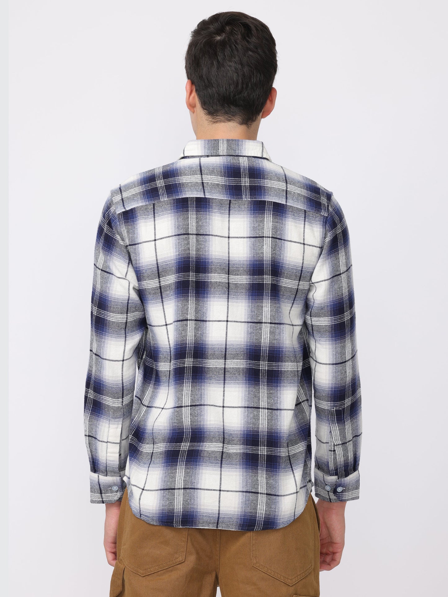 Men Blue Regular Fit Checked Shirt