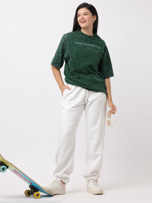 Women White Comfort Fit Joggers