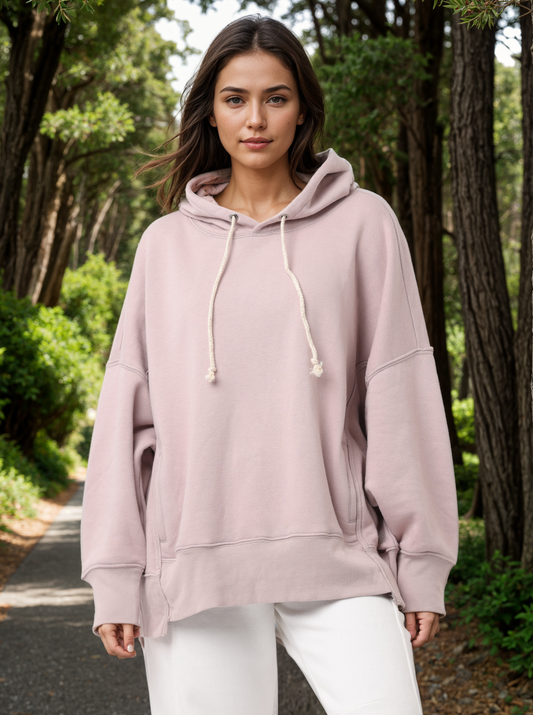 Women Light Purple Oversized Hoodie