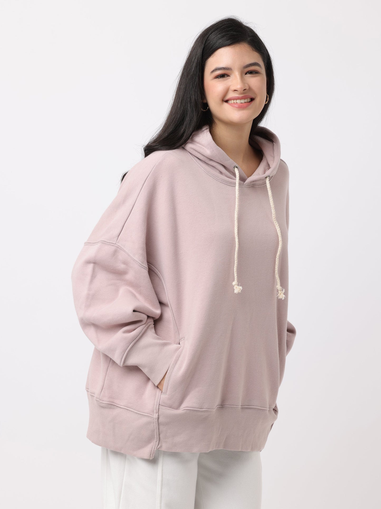 Women Light Purple Oversized Hoodie