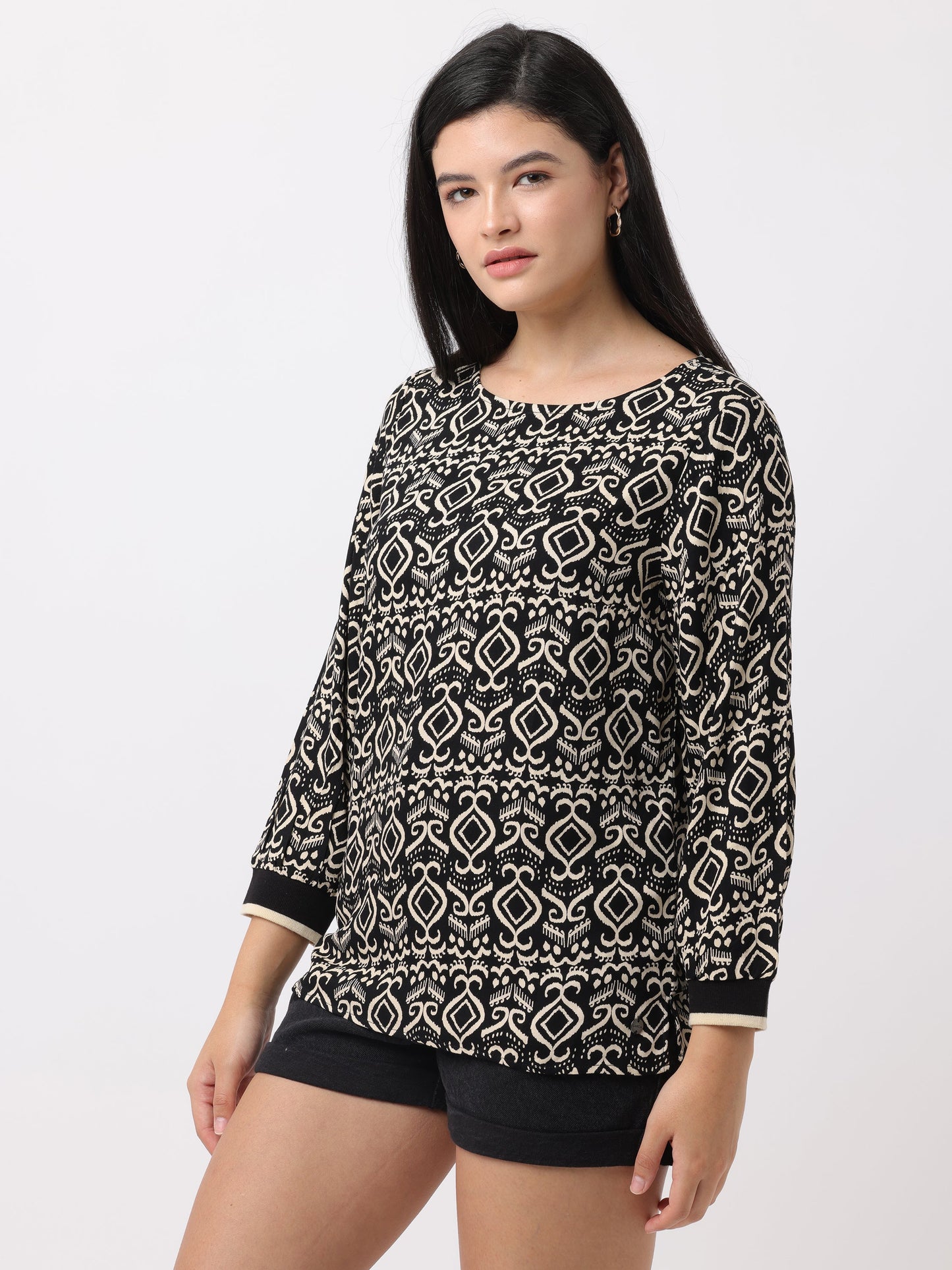 Women Viscose Cool Black Top