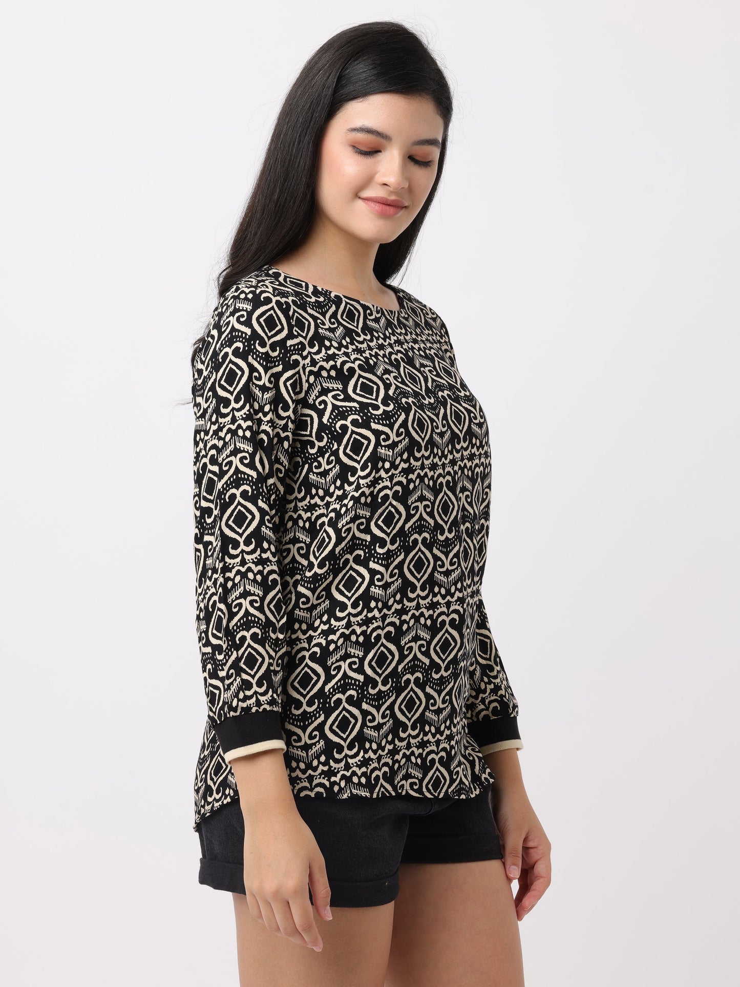 Women Viscose Cool Black Top