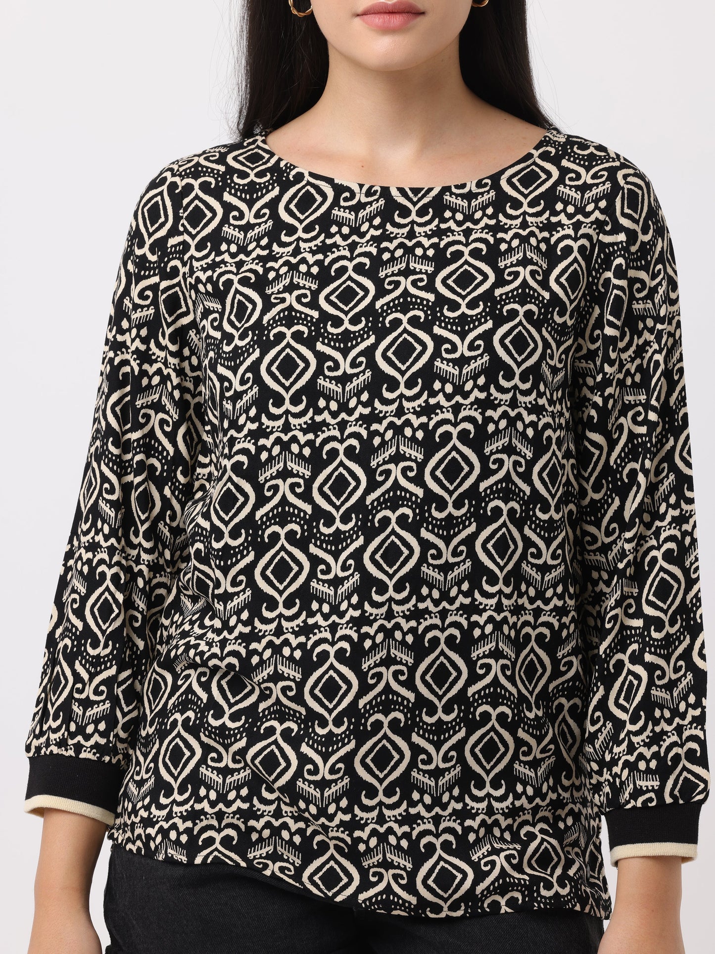 Women Viscose Cool Black Top