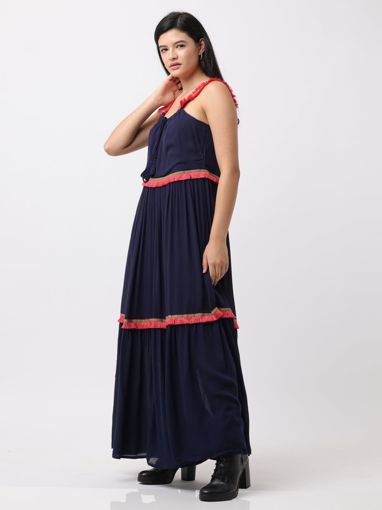 Women Blue Regular Fit Rayon Dress