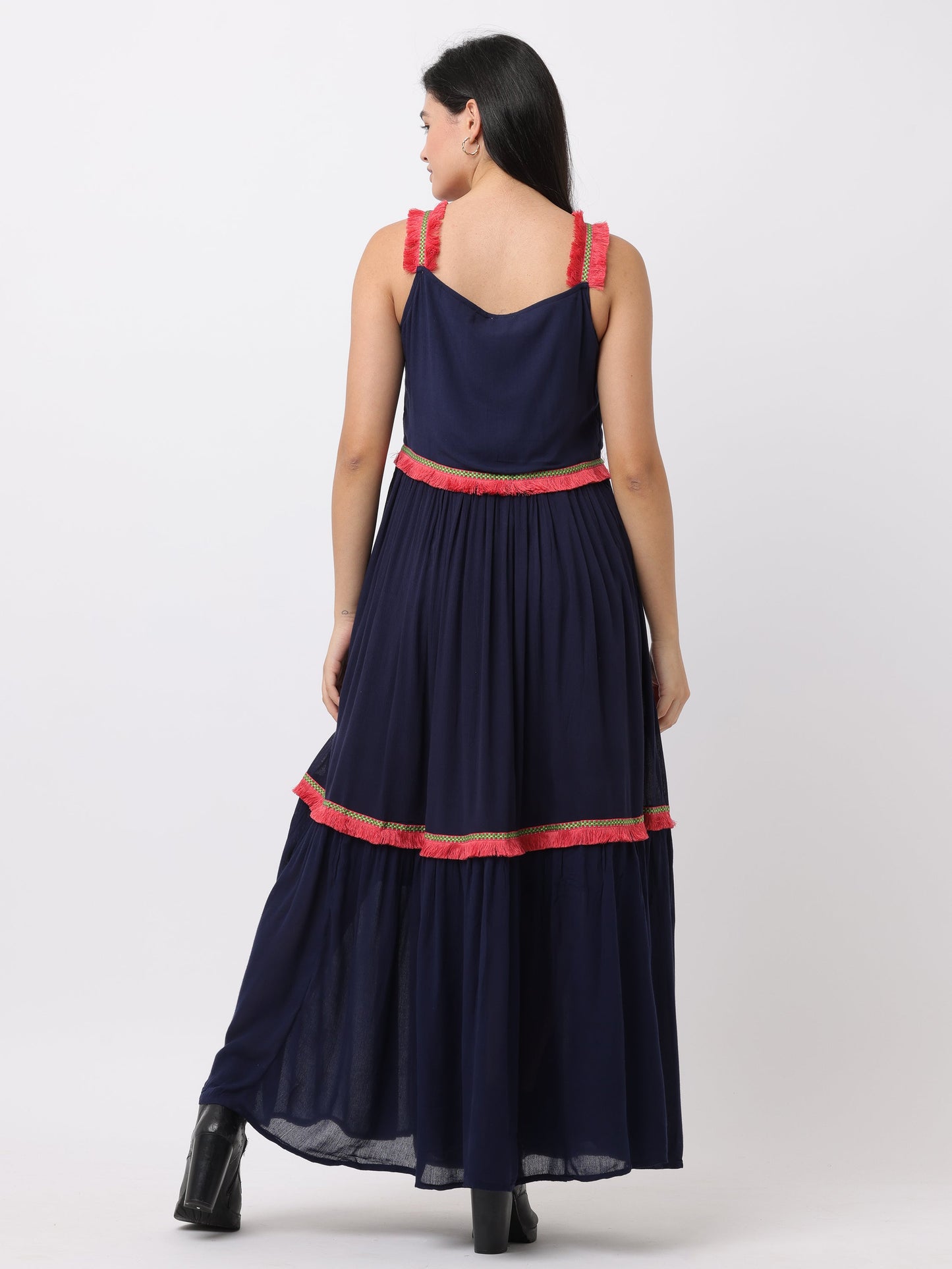 Women Blue Regular Fit Rayon Dress