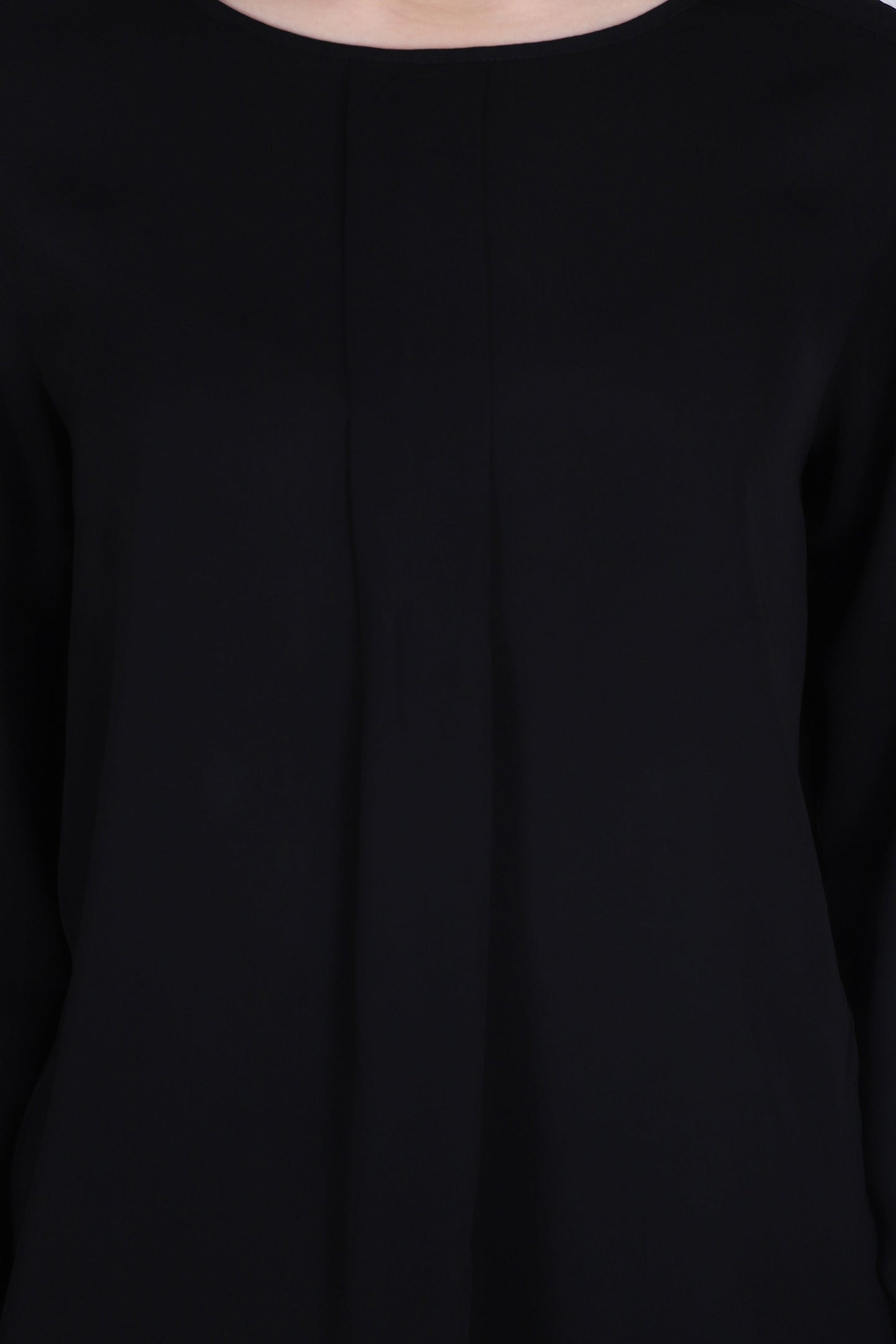 Women Black Pleated Top