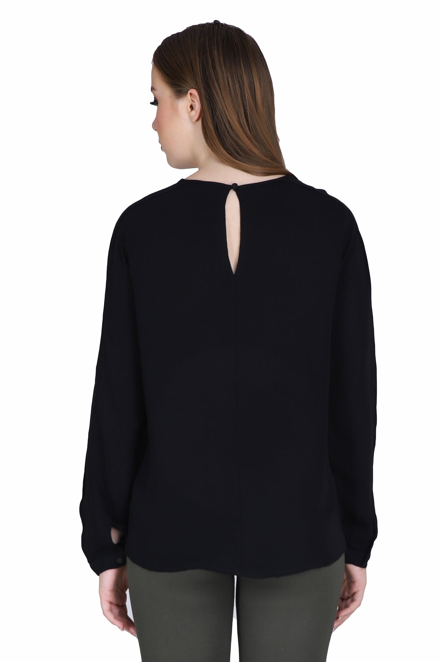 Women Black Pleated Top