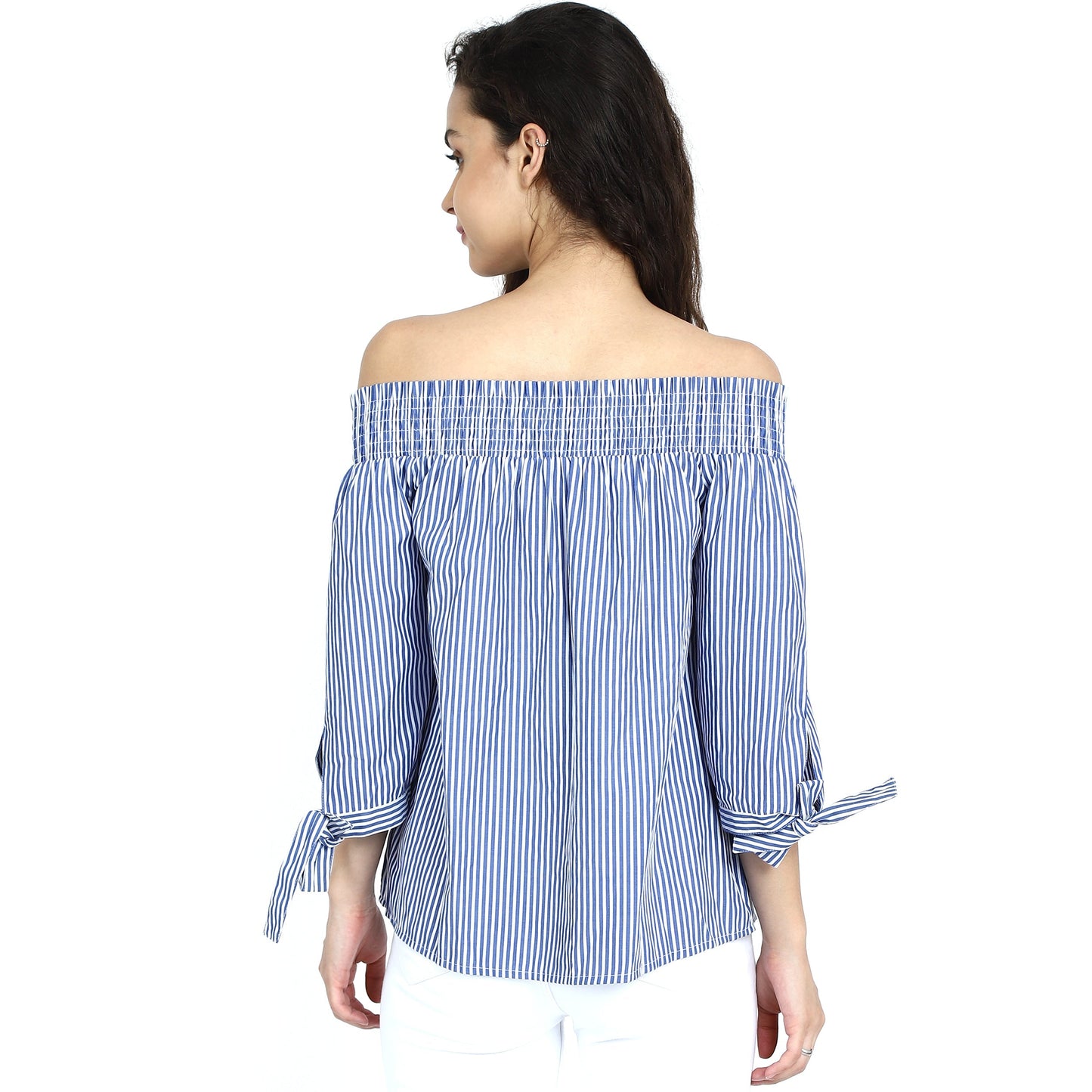 Women Striped Off Shoulder Top