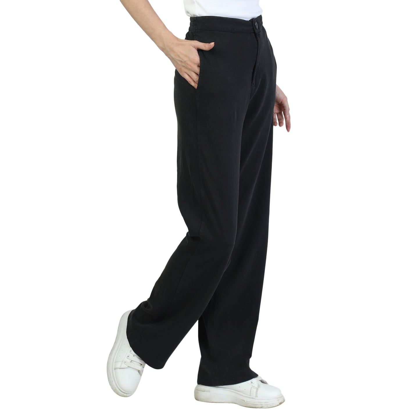 Women Black Hosiery Trousers