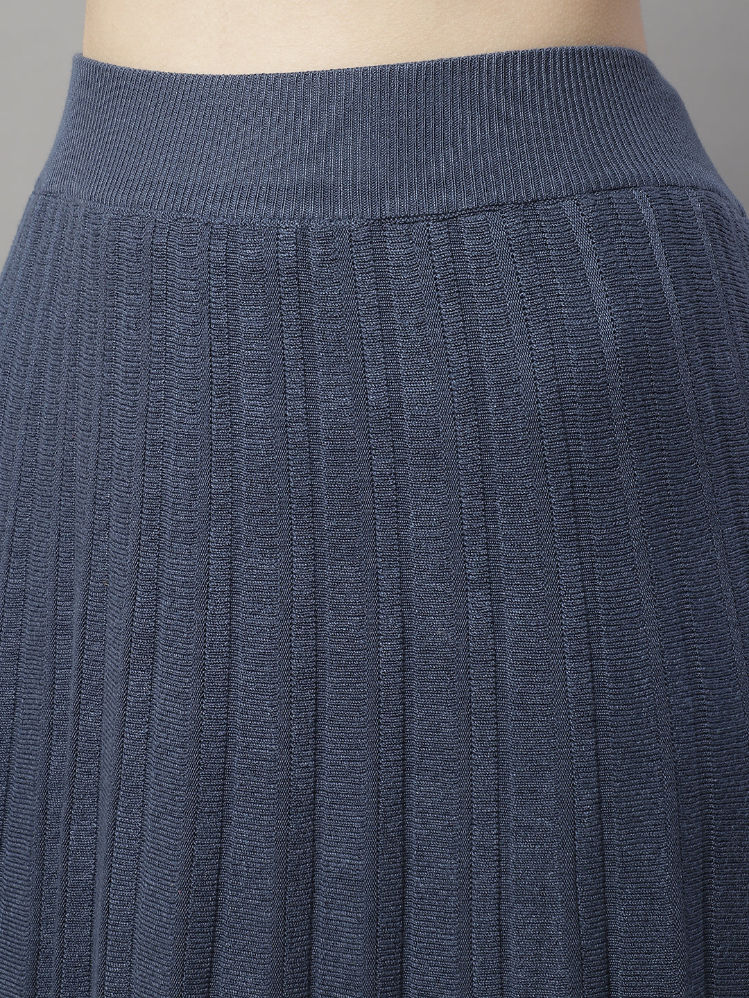 Women Dark Blue Pleated Skirt