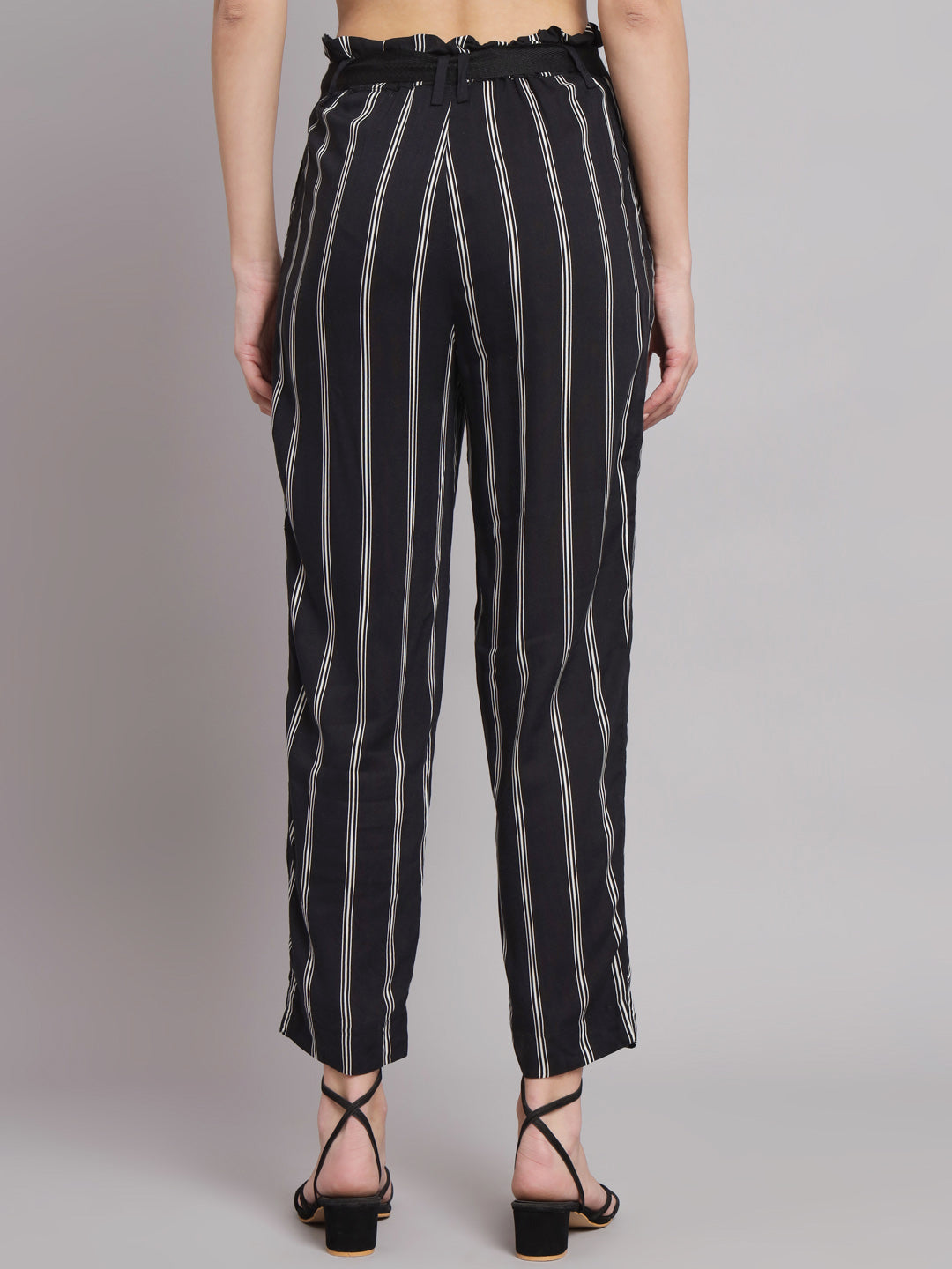 Women Black Stripped Pants
