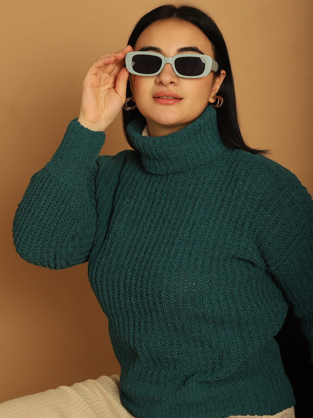 Women Dark Green Sweater