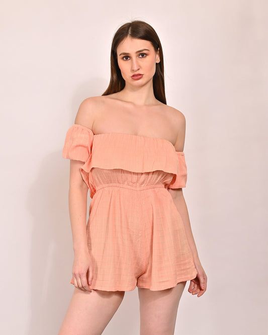 Women Pink Off Shoulder Jumpsuit