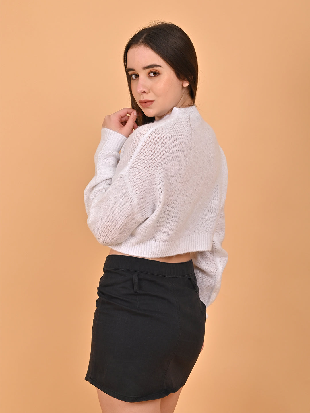 Women White Turtleneck Sweater