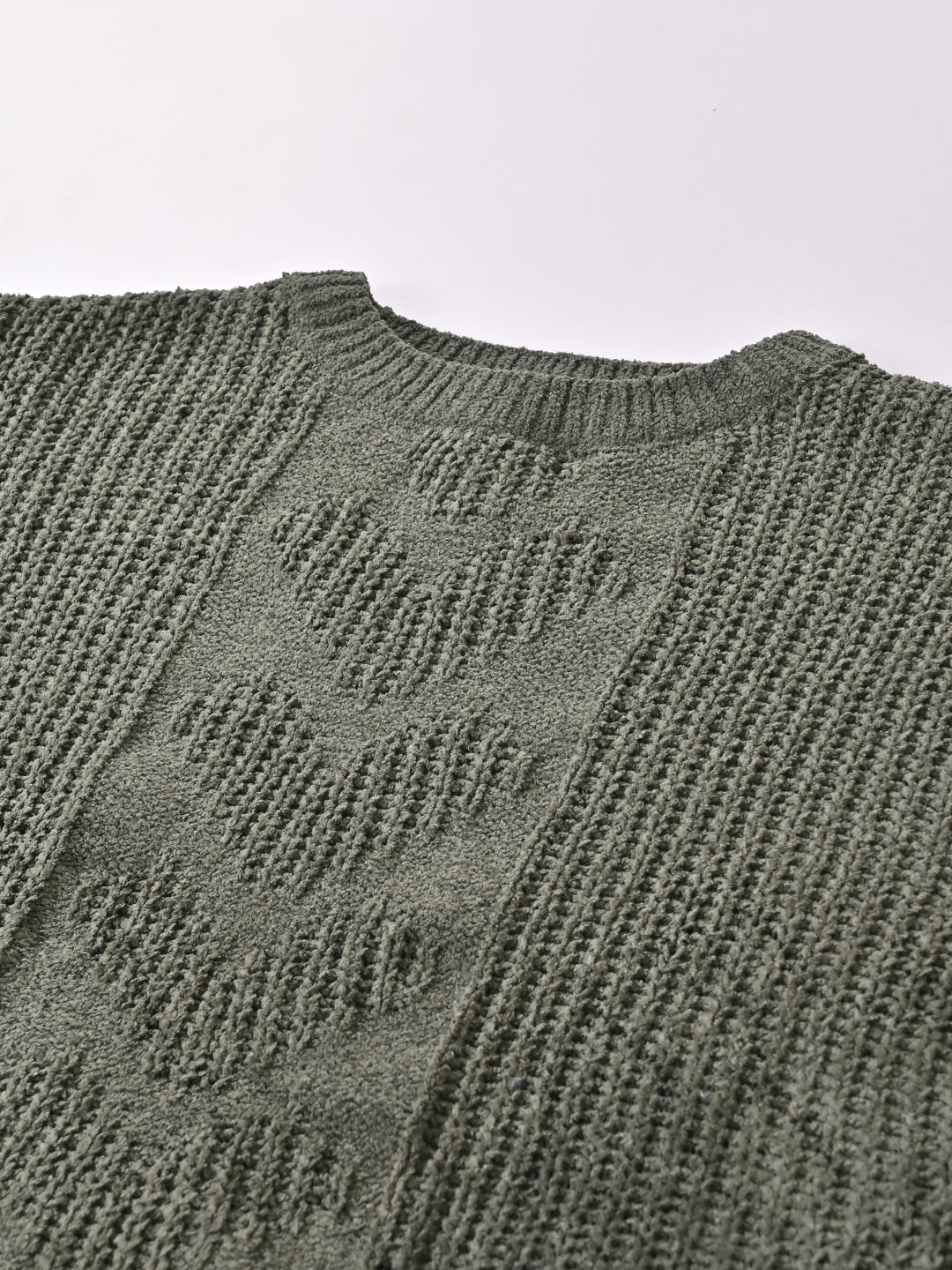 Women Olive Round Neck Sweater