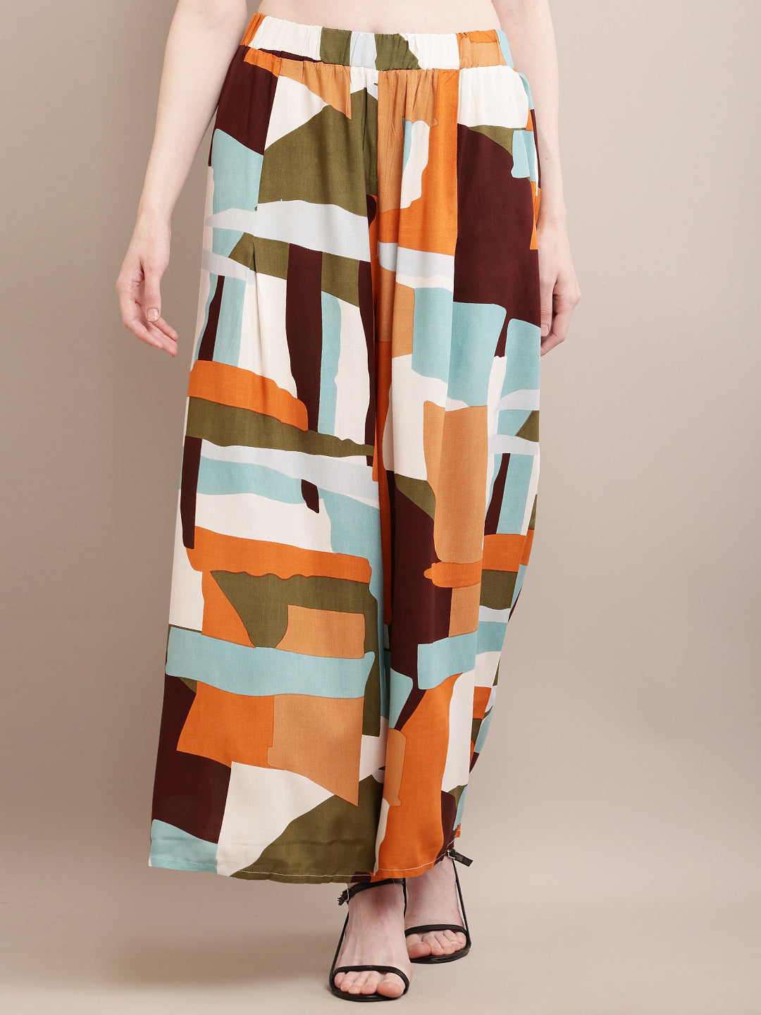 Women Multicolour Flared Palazzo