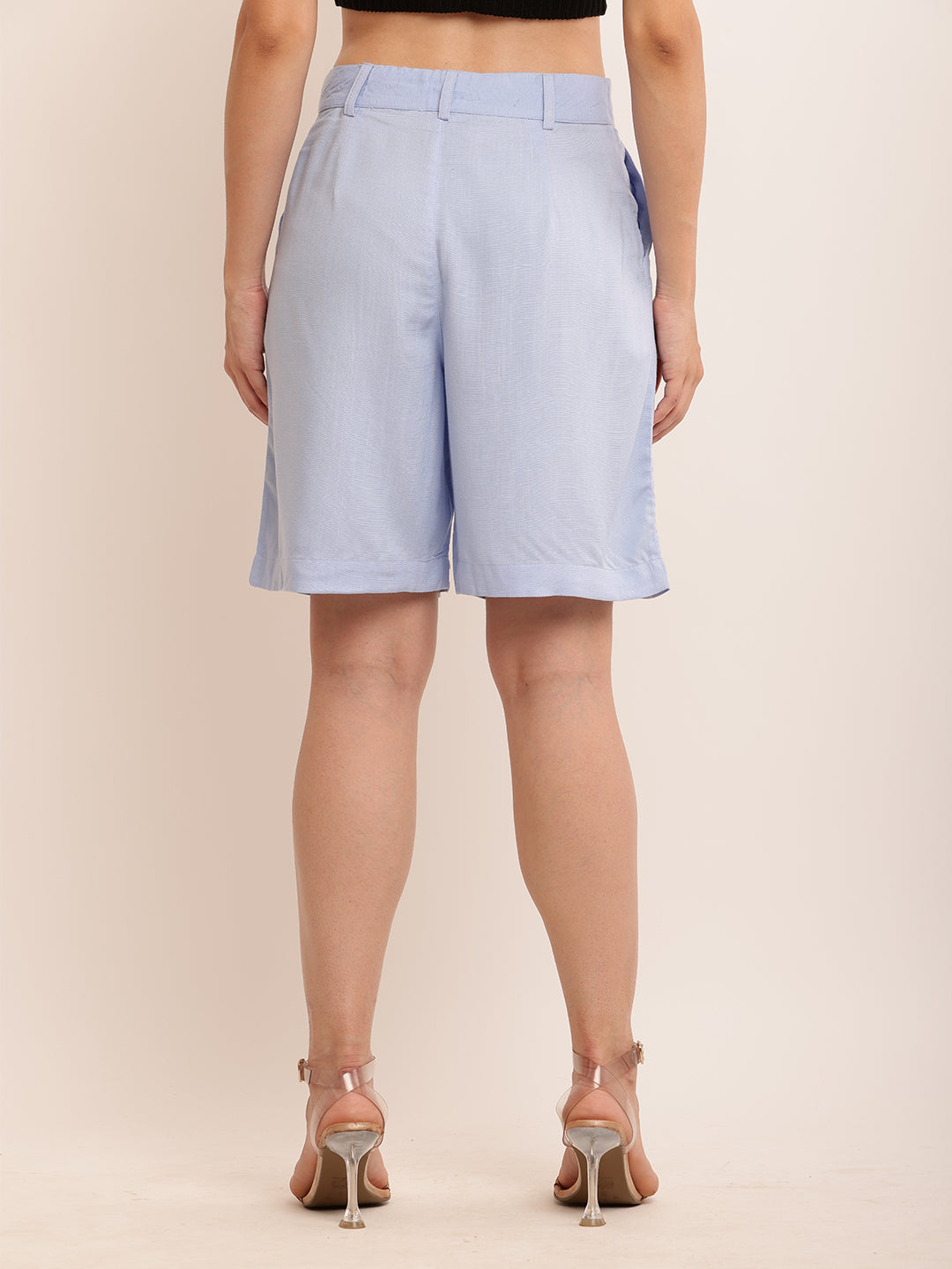 Women Viscose Comfy Blue Shorts