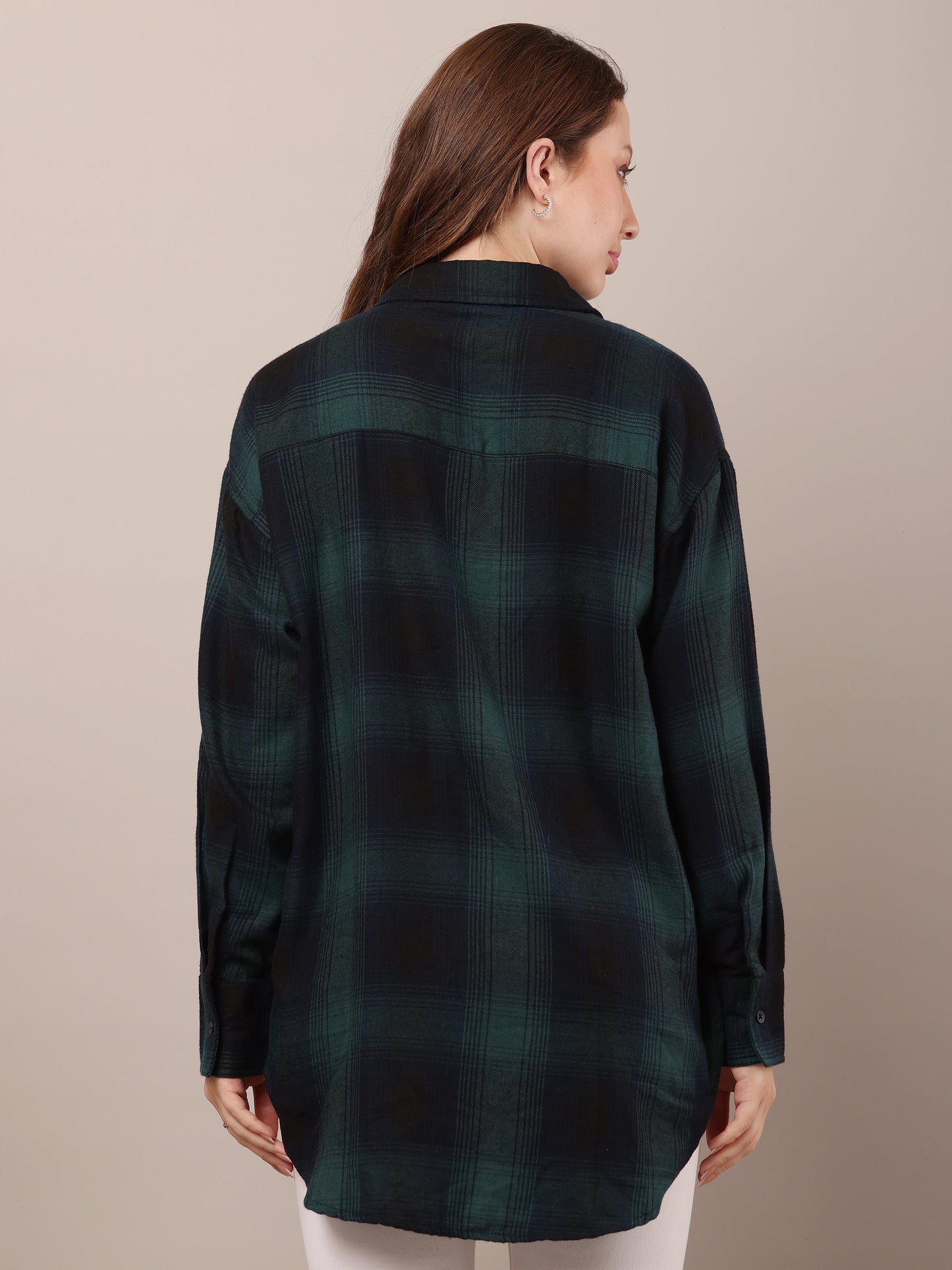 Women Polyester Multicolour Checked Shirt