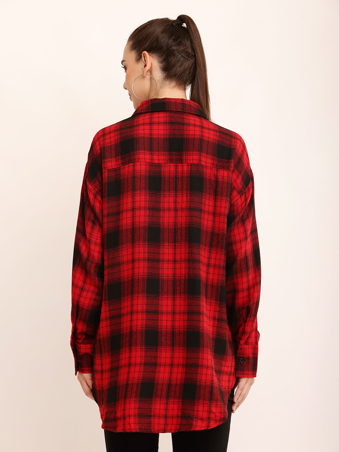 Women Red Checkered Shirt