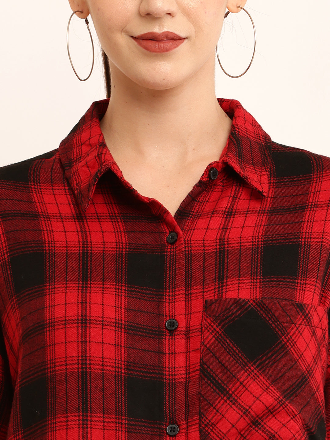 Women Red Checkered Shirt