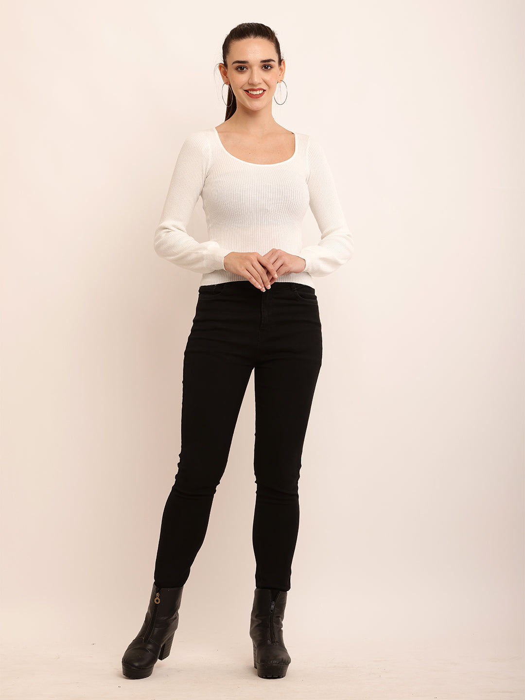Women Ribbed Fitted Top 