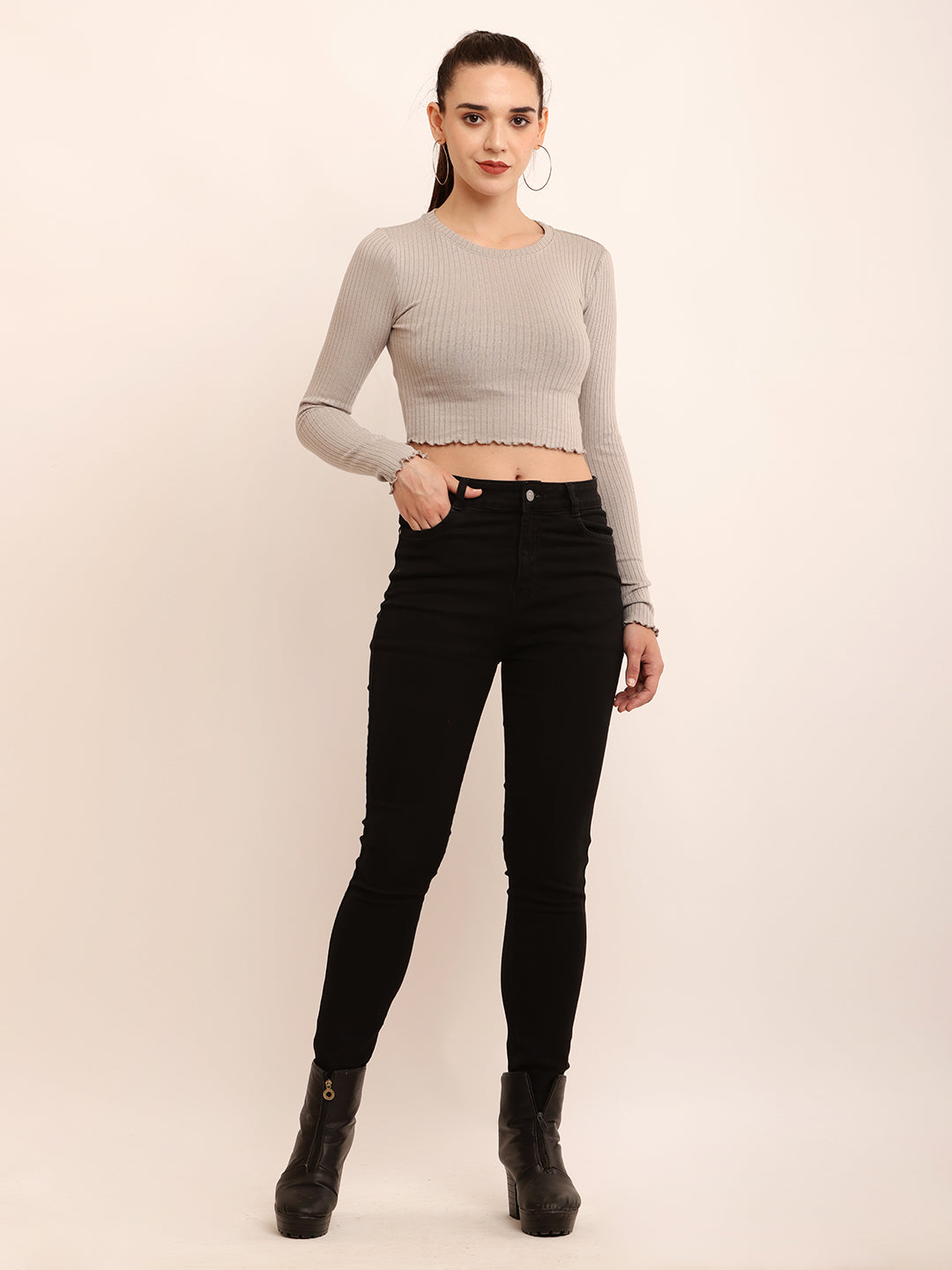 Women Ribbed Crop Top
